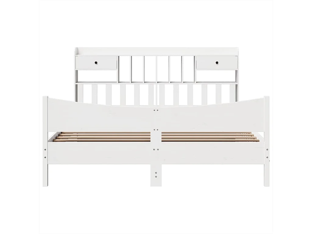 Cadre de lit sans matelas blanc 180x200 cm bois massif de pin