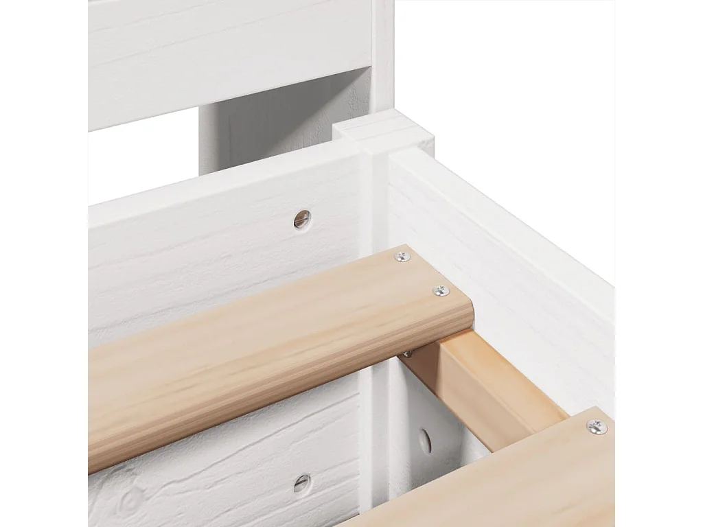 Cadre de lit sans matelas blanc 180x200 cm bois massif de pin