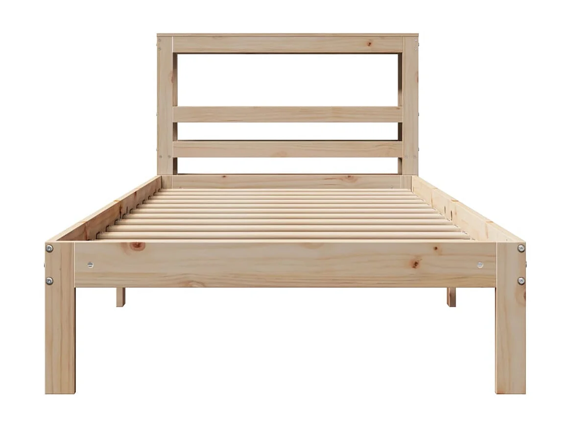 Estructura de cama con cabecero madera maciza pino 75x190 cm