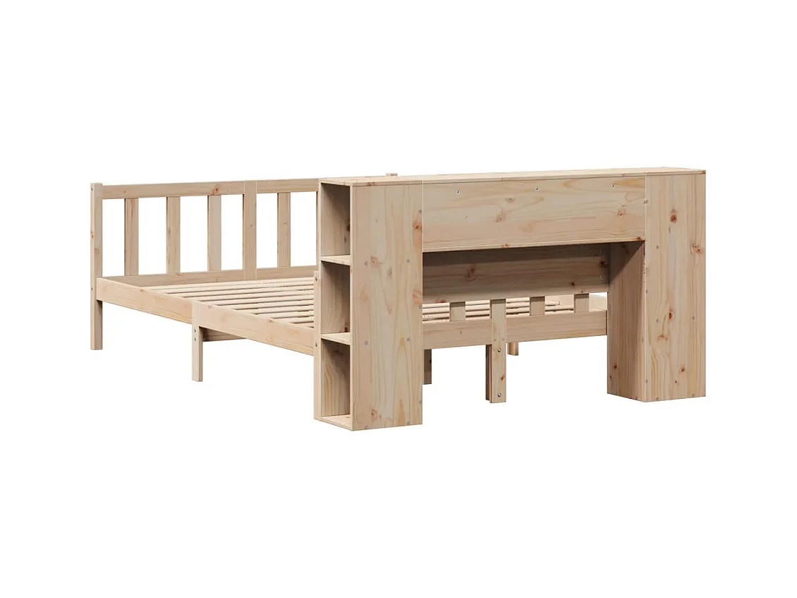 Lit bibliothèque sans matelas 120x190 cm bois de pin massif