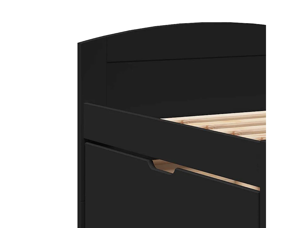 Sofá-cama com 5 gavetas sem colchão 90x200 cm IRUN preto