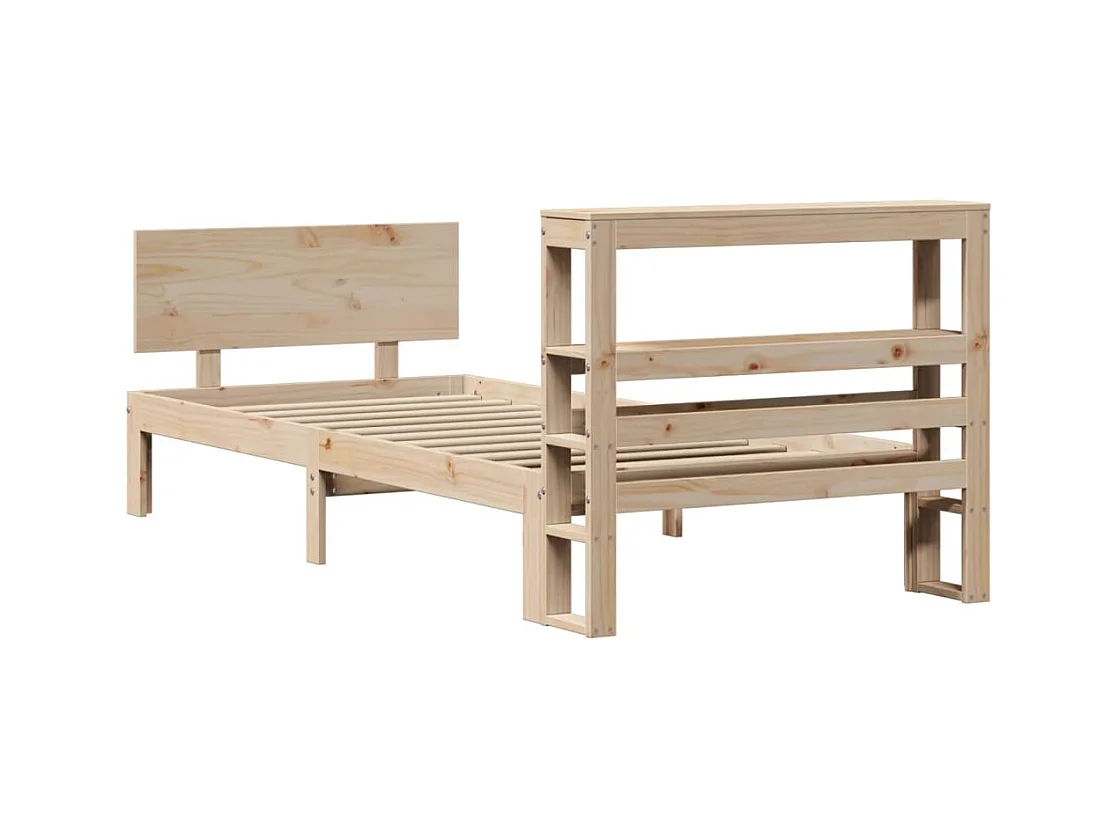 Cadre de lit avec tête de lit 75x190 cm bois de pin massif