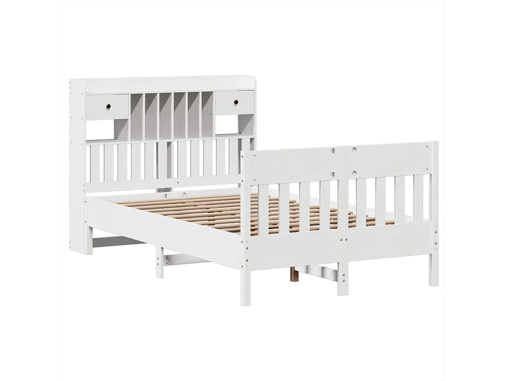 Estructura de cama sin colchón madera de pino blanca 120x200 cm
