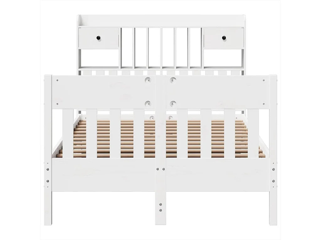Estructura de cama sin colchón madera de pino blanca 120x200 cm