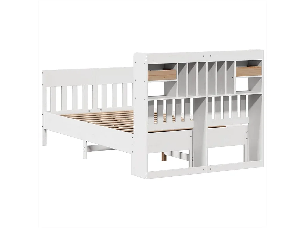 Estructura de cama sin colchón madera de pino blanca 120x200 cm