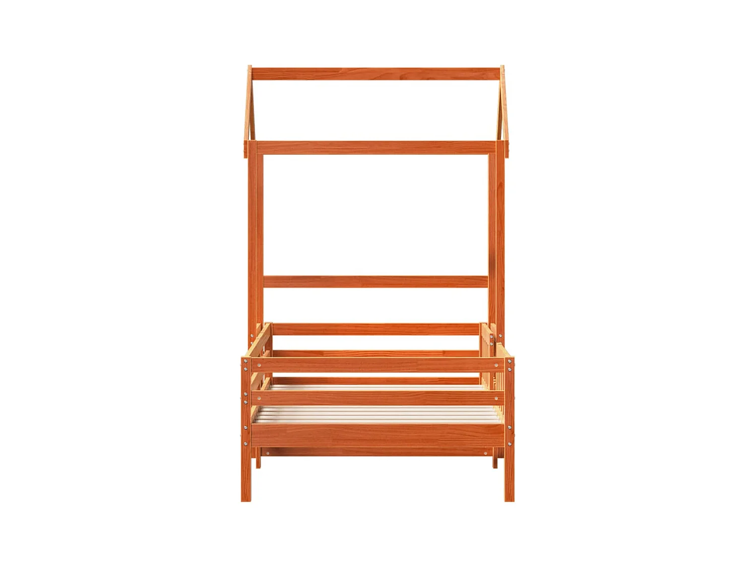 Cadre de lit avec toit cire marron 80x200 cm bois massif de pin