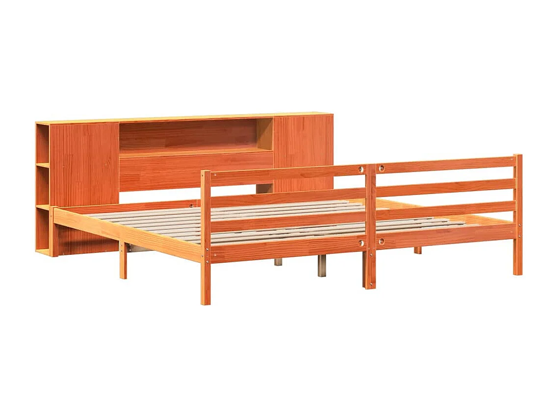 Cama com estante sem colchão 180x200 cm pinho maciço