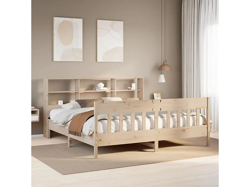 Cadre de lit sans matelas 180x200 cm bois massif de pin
