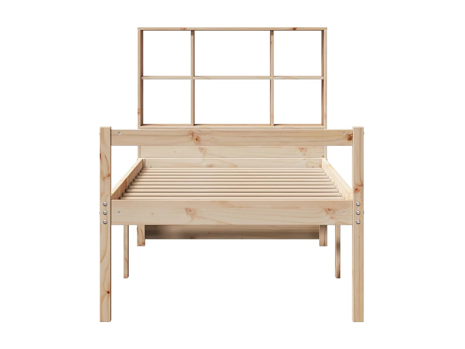 Cama con estantería sin colchón madera maciza de pino 90x190 cm