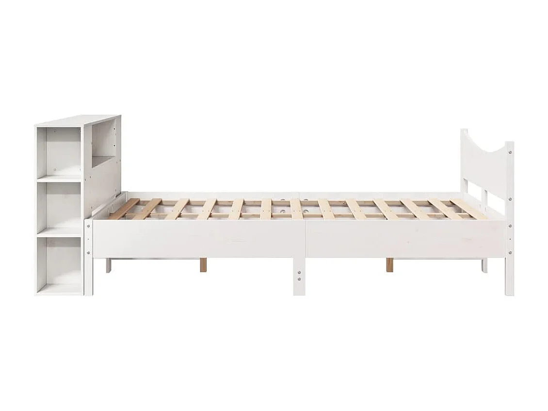 Cadre de lit sans matelas blanc 135x190 cm bois de pin massif