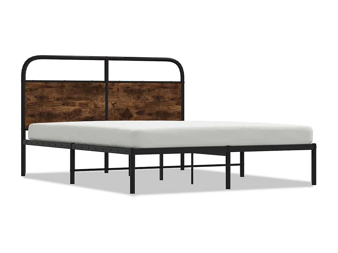Cadre de lit sans matelas 160x200 cm chêne fumé bois ingénierie