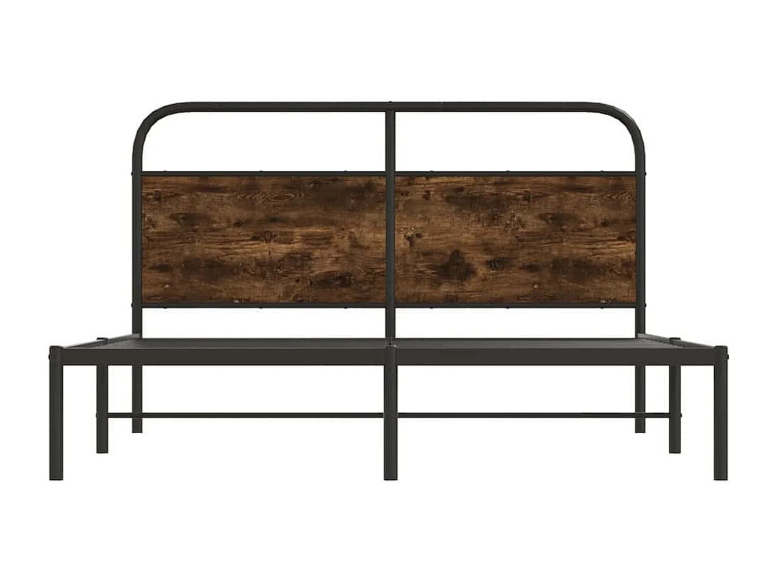 Cadre de lit sans matelas 160x200 cm chêne fumé bois ingénierie