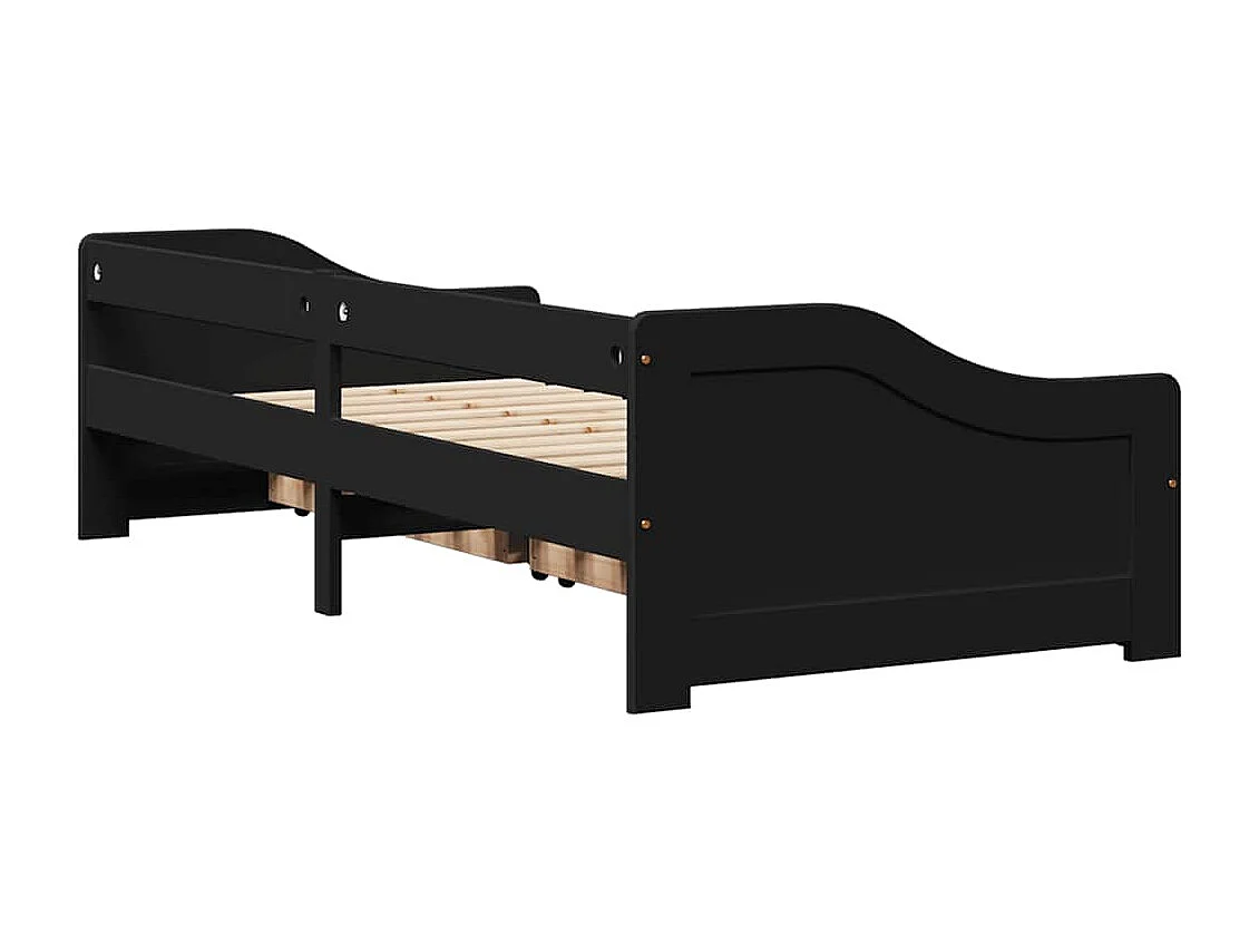 Lit de jour avec 2 tiroirs sans matelas IRUN noir 90x200 cm