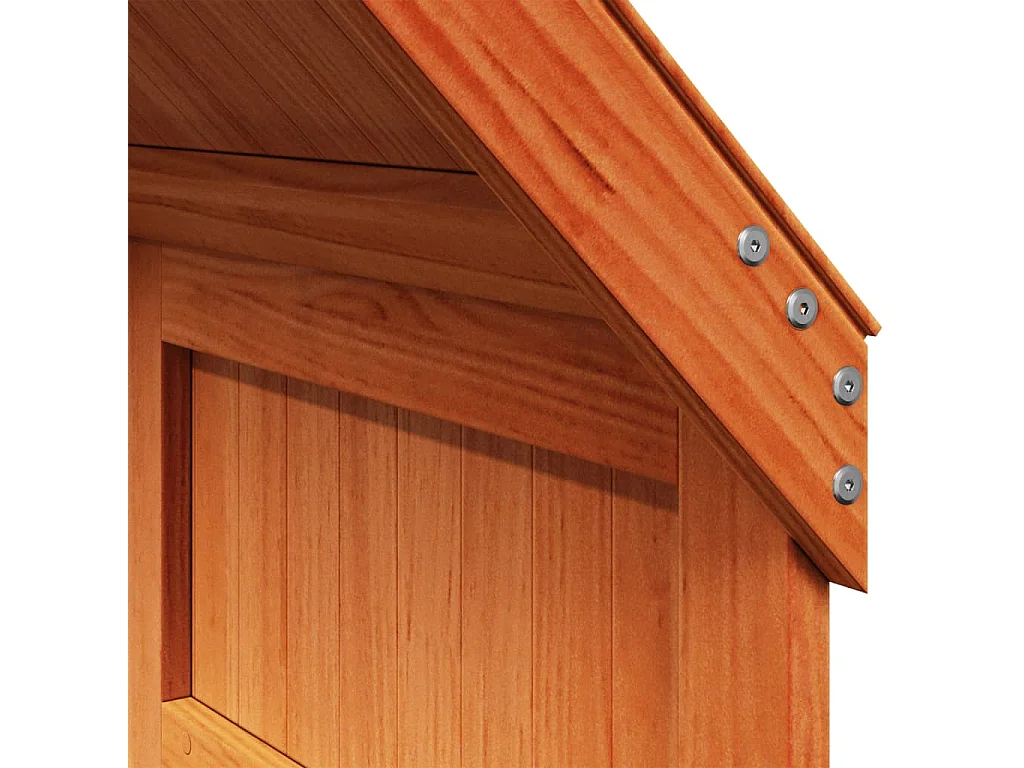 Lit haut avec toit cire marron 90x190 cm bois de pin massif