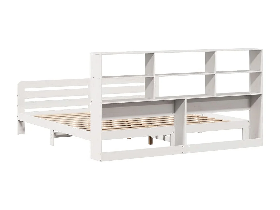 Cadre de lit sans matelas blanc 180x200 cm bois massif de pin