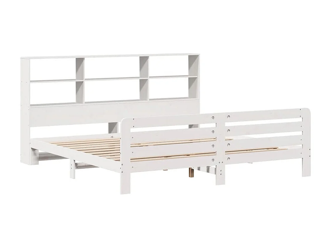Cadre de lit sans matelas blanc 180x200 cm bois massif de pin