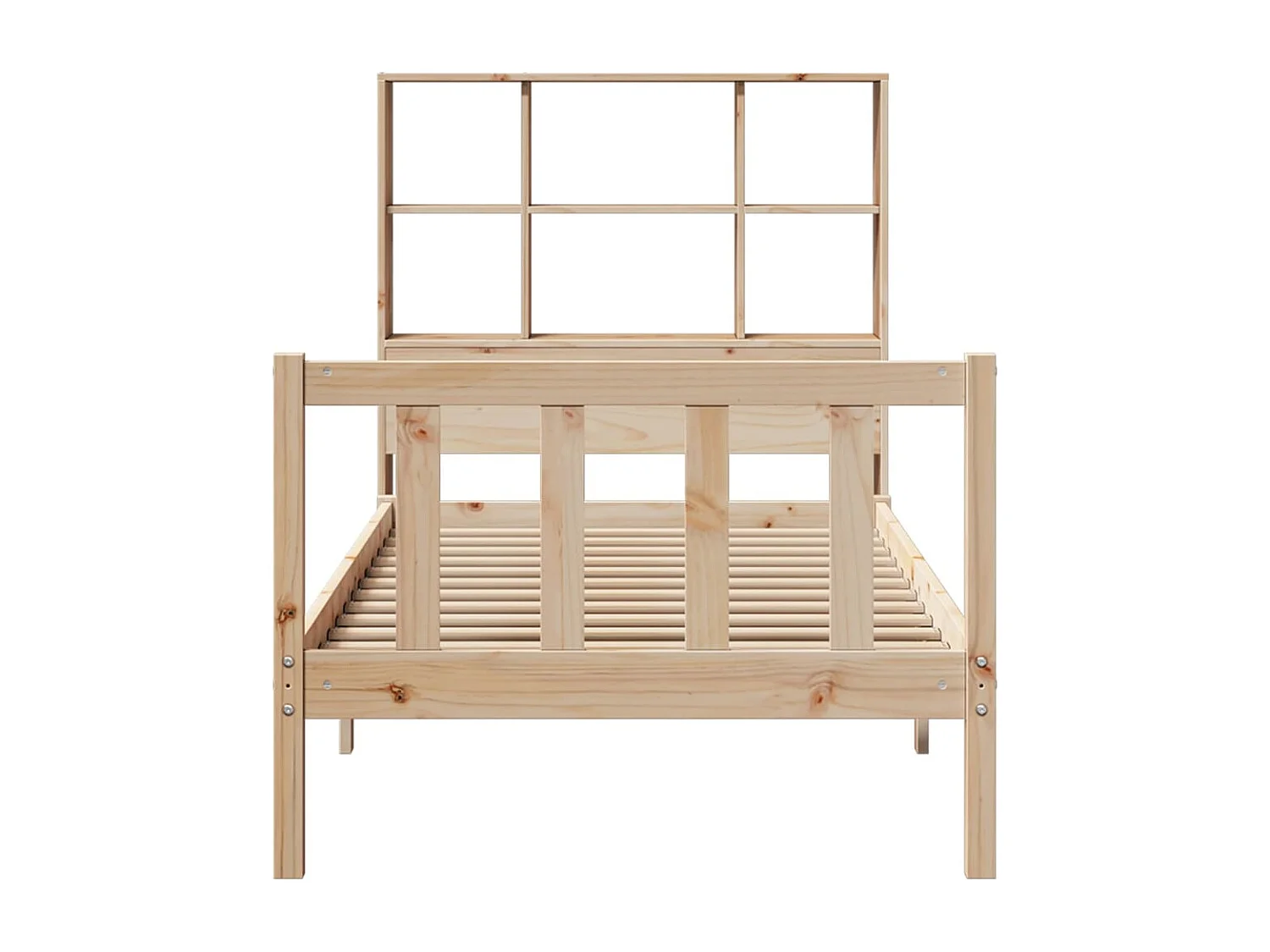 Lit bibliothèque sans matelas 90x190 cm bois de pin massif