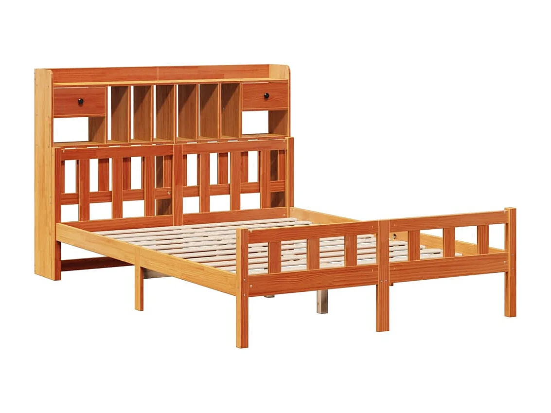 Cama com estante sem colchão 160x200 cm pinho maciço