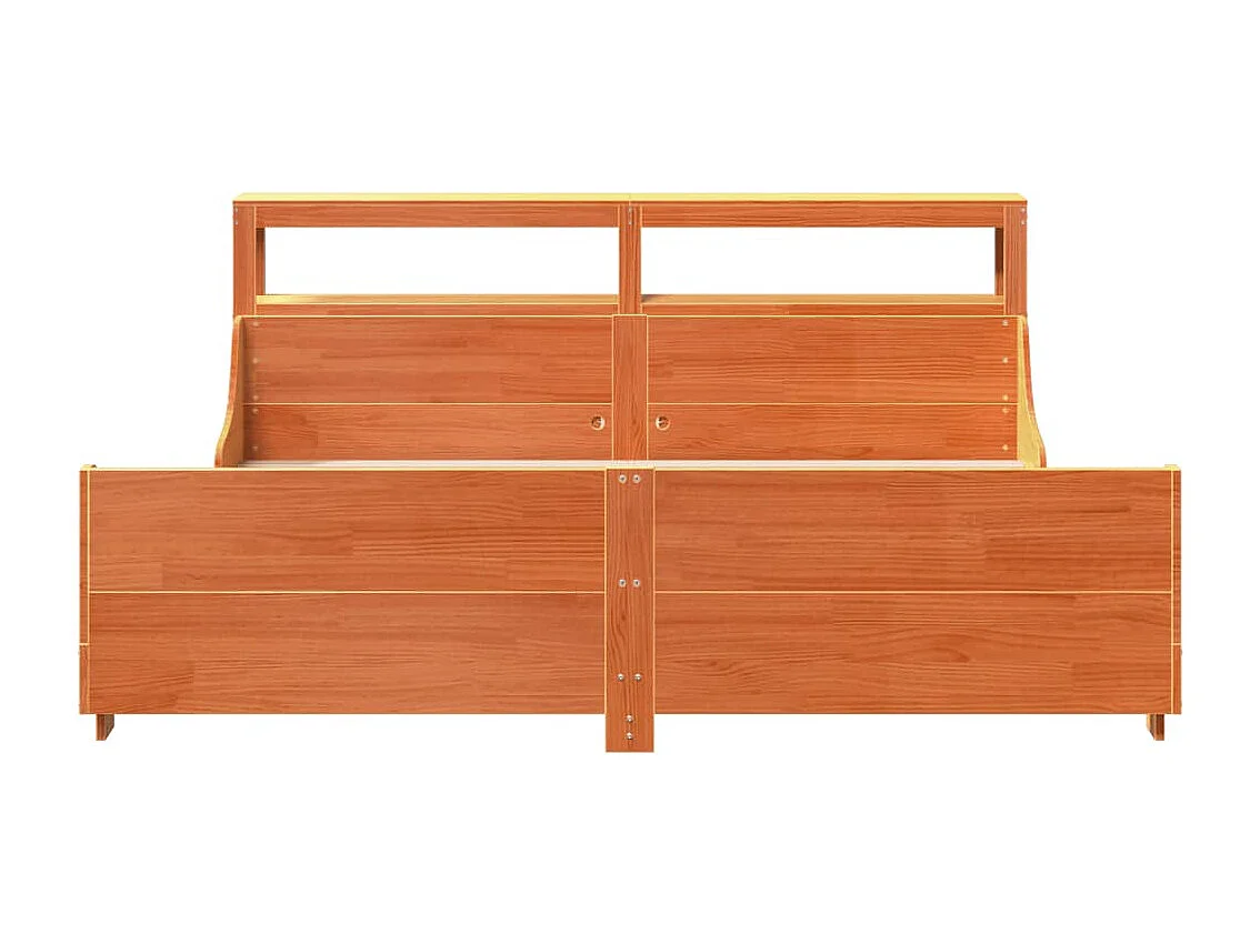 Cama sem colchão 180x200 cm pinho maciço castanho-mel