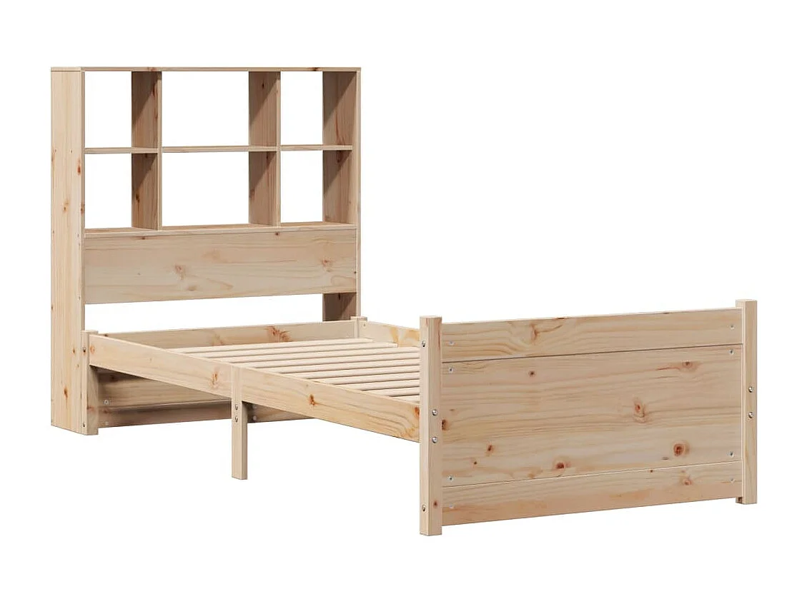 Cama com estante sem colchão 90x200 cm pinho maciço