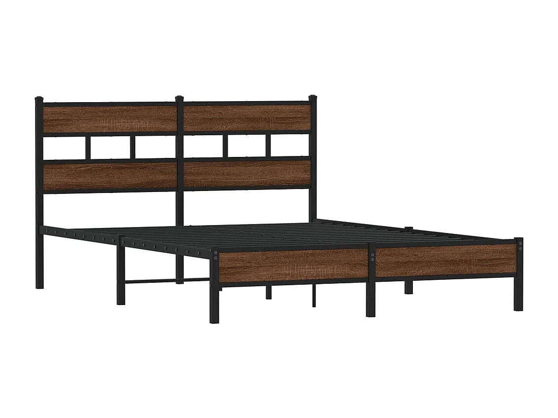 Cadre de lit sans matelas chêne marron 137x190 cm