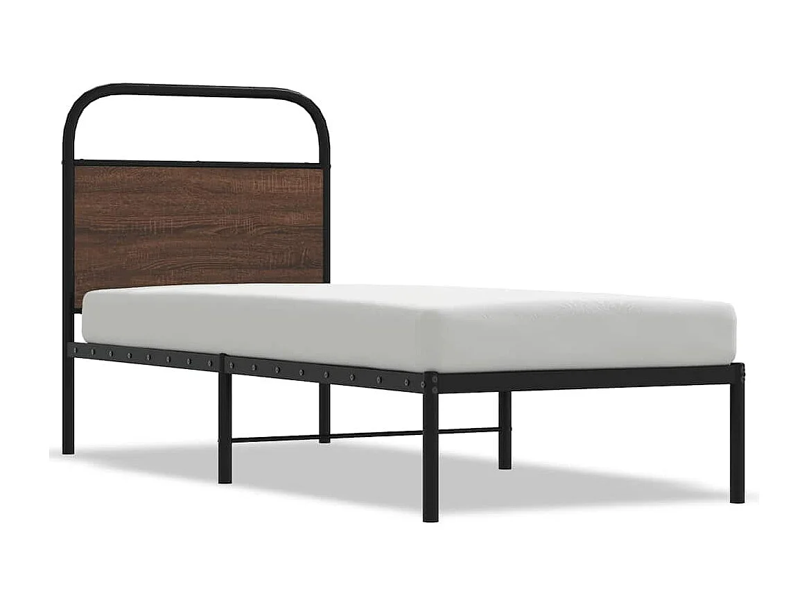Estructura de cama sin colchón 80x200 cm madera marrón roble