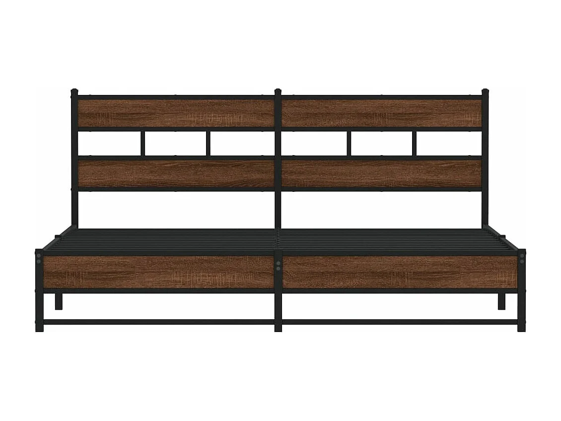 Estructura de cama sin colchón metal roble marrón 200x200 cm