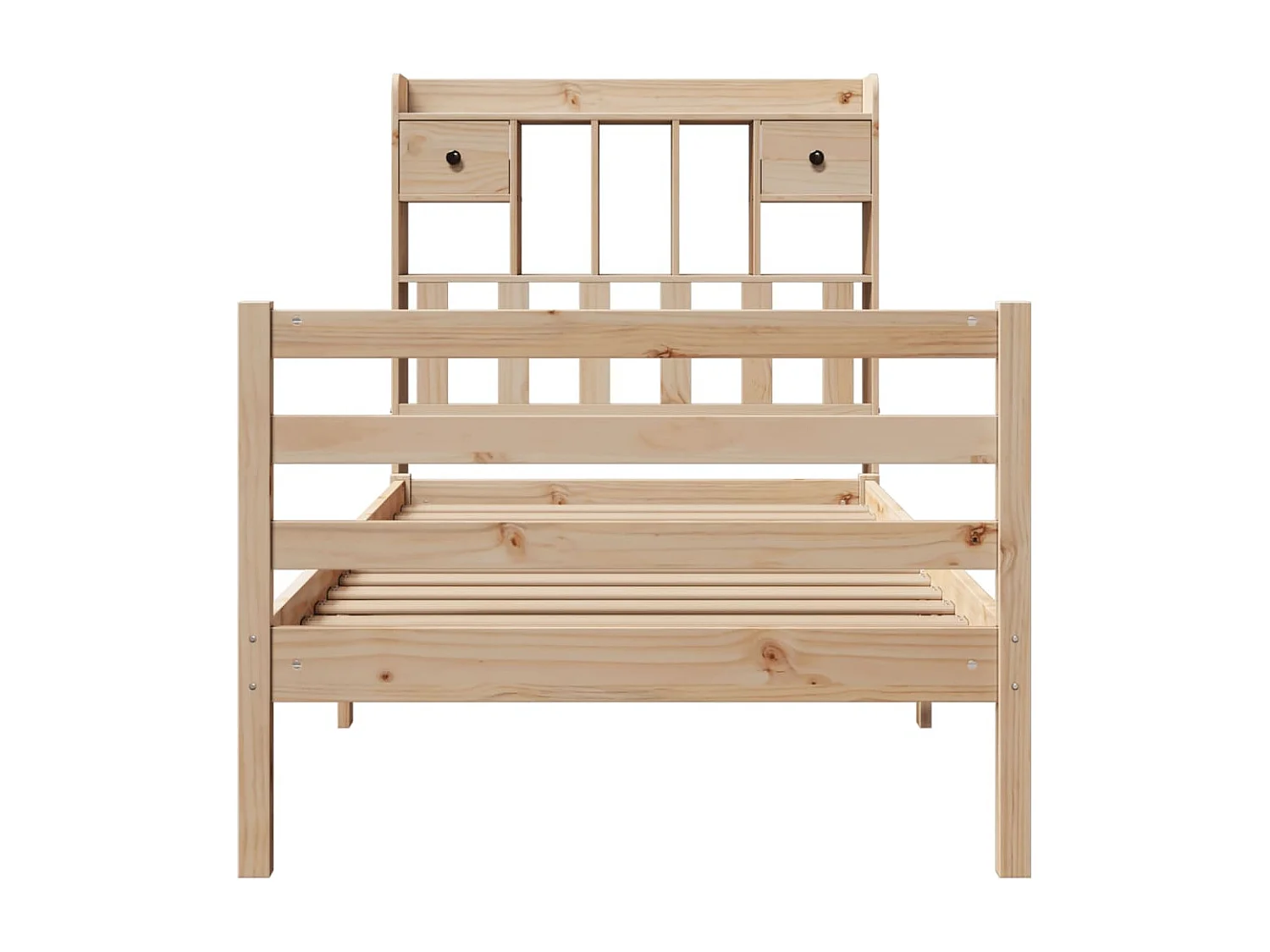 Lit bibliothèque sans matelas 100x200 cm bois massif de pin