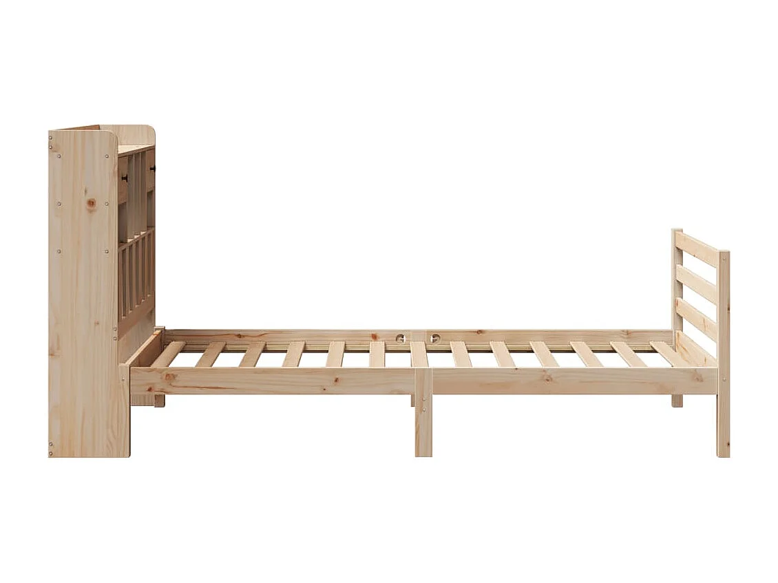 Lit bibliothèque sans matelas 100x200 cm bois massif de pin