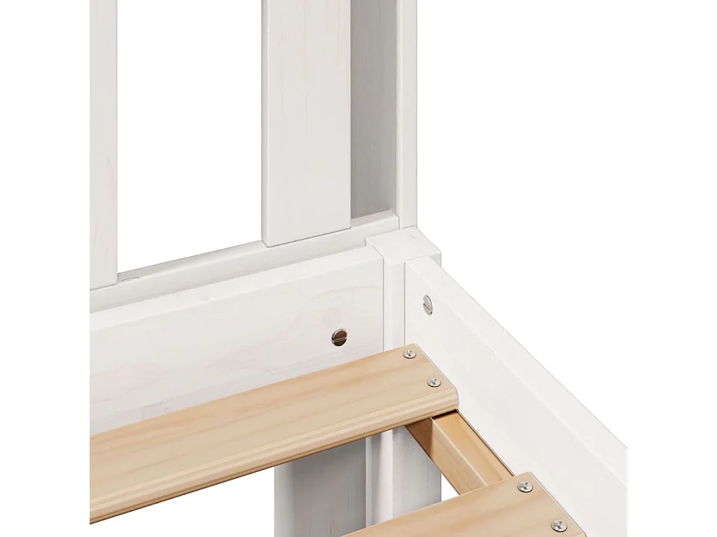 Cama com estante sem colchão 140x190 cm pinho maciço branco