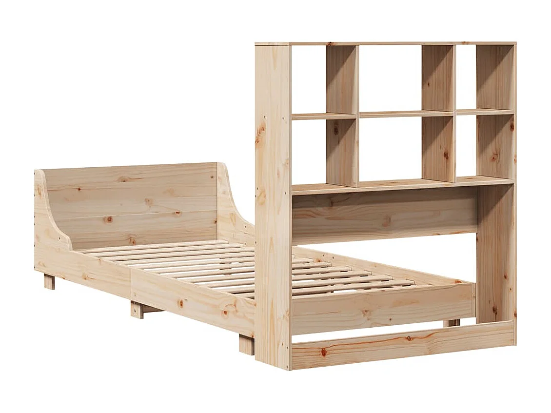 Estructura de cama sin colchón madera maciza de pino 90x190 cm