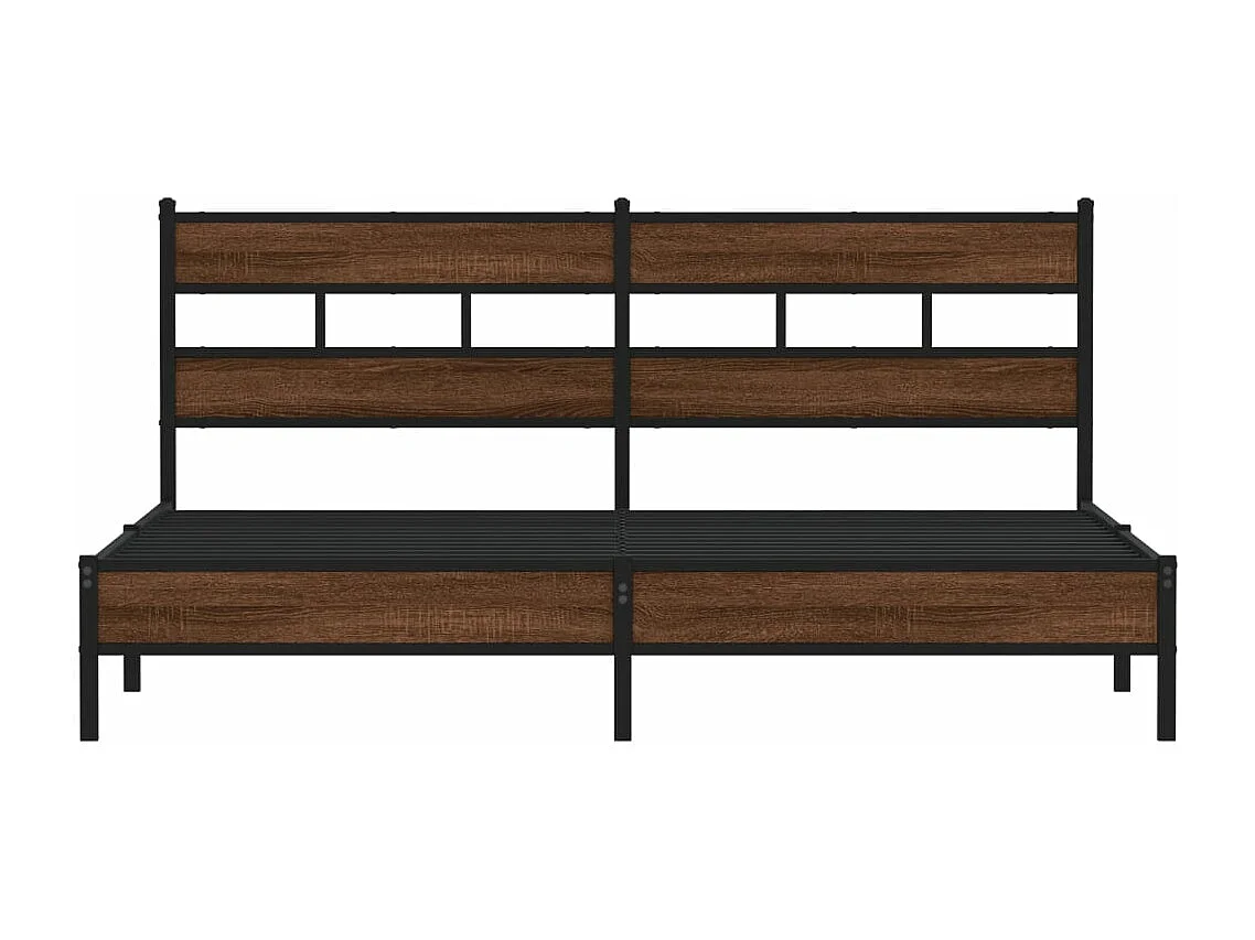 Cadre de lit en métal sans matelas chêne marron 180x200 cm