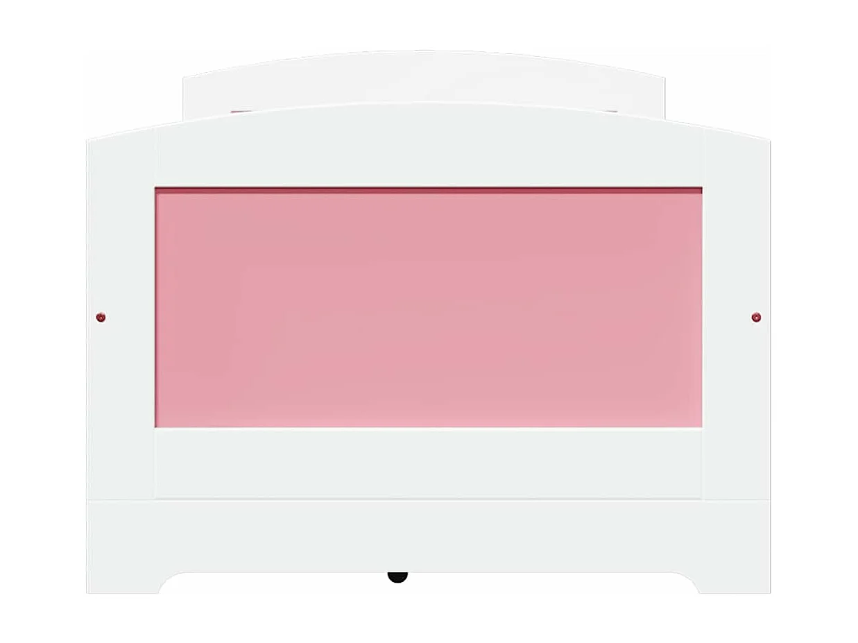 Sofá-cama com 5 gavetas sem colchão 90x200 cm IRUN branco&rosa