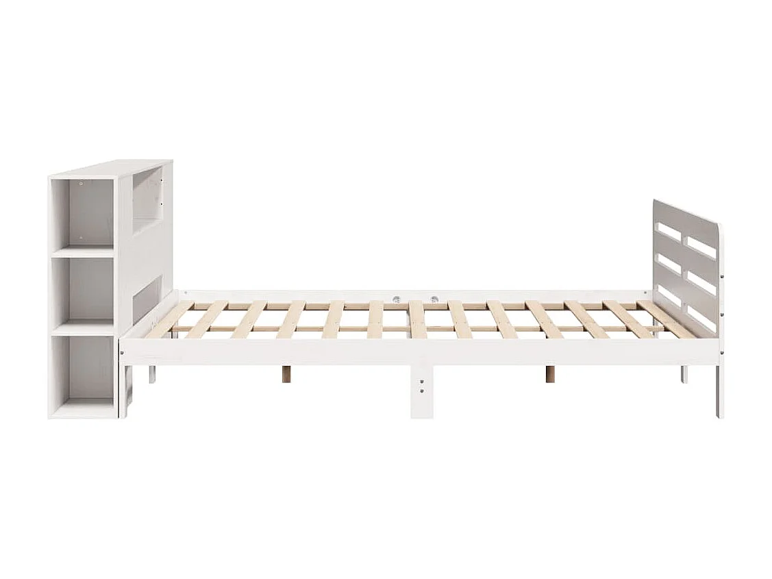 Cama sem colchão 180x200 cm madeira de pinho maciça branco