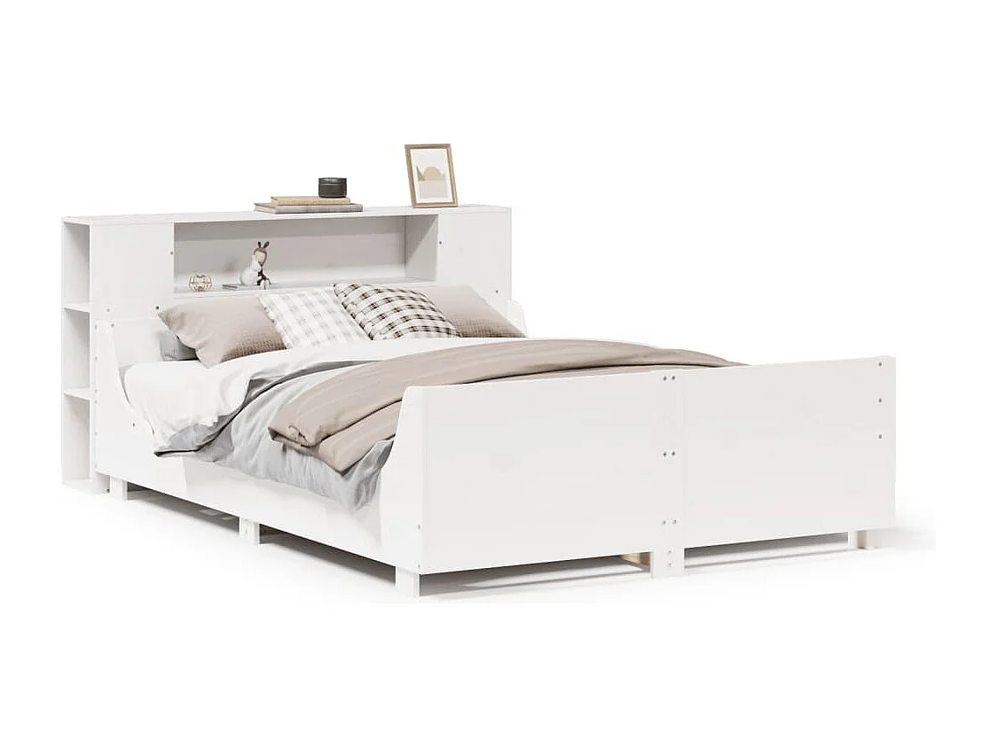 Estructura de cama sin colchón madera de pino blanca 120x200 cm