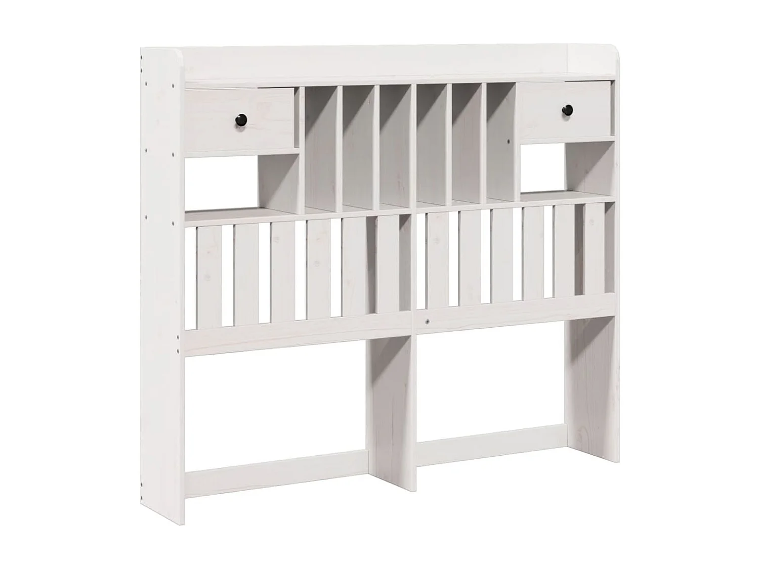 Cama con estantería sin colchón madera maciza blanca 135x190 cm