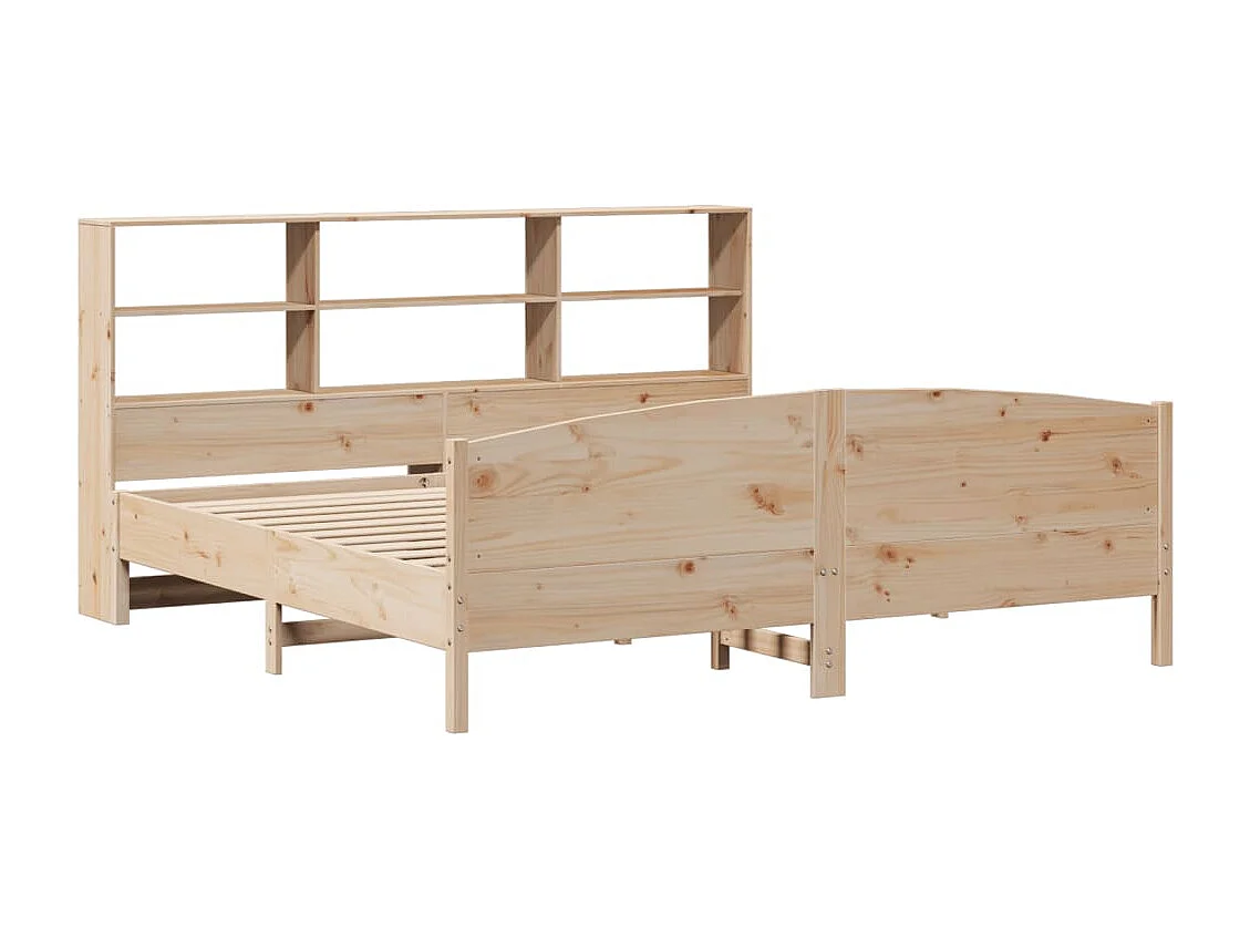 Cama com estante sem colchão 200x200 cm pinho maciço
