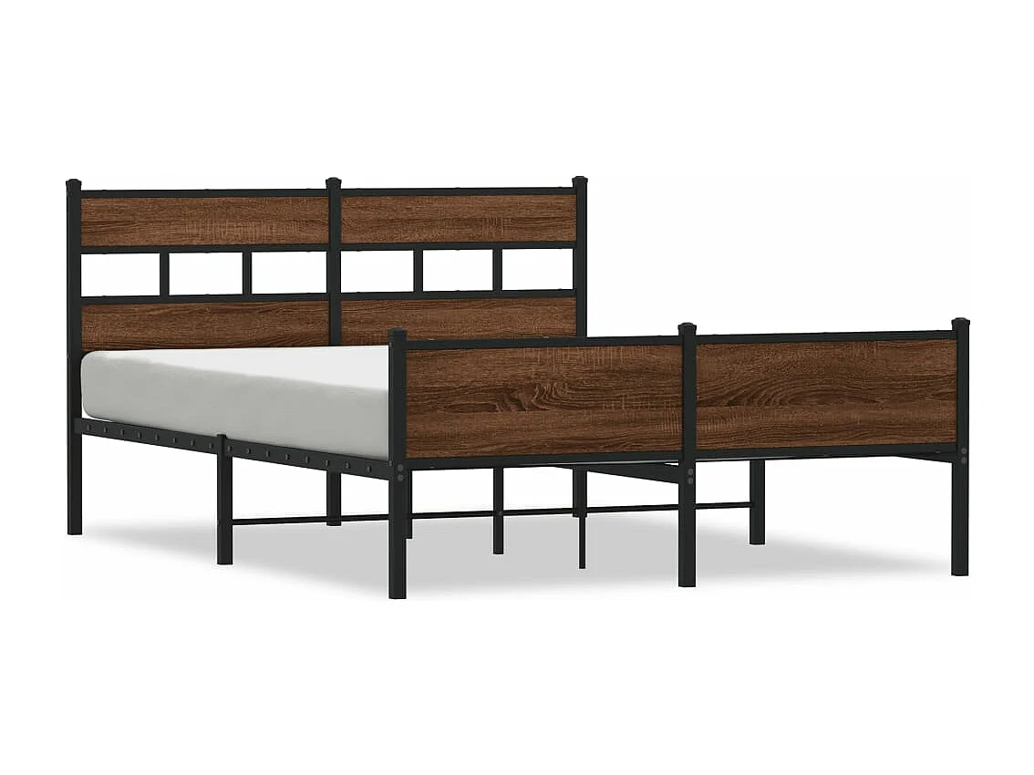 Estructura de cama sin colchón madera marrón roble 140x200 cm