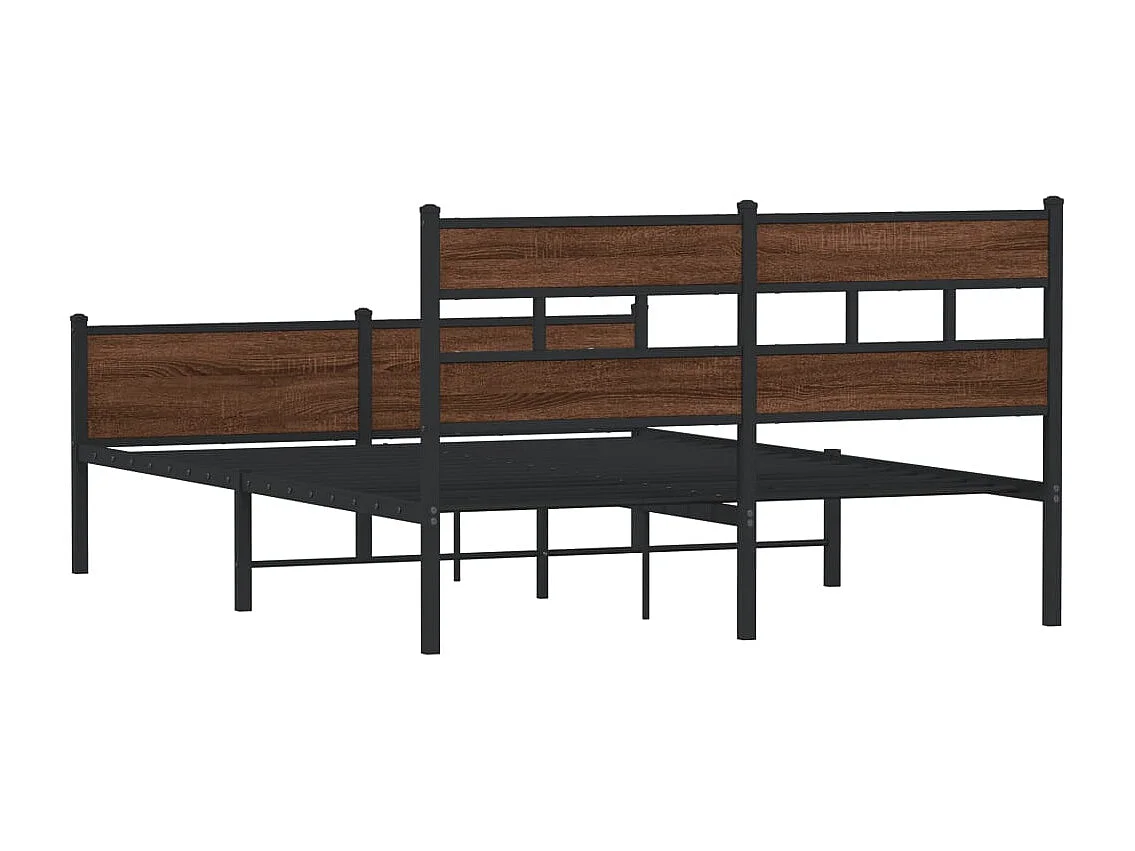 Estructura de cama sin colchón madera marrón roble 140x200 cm