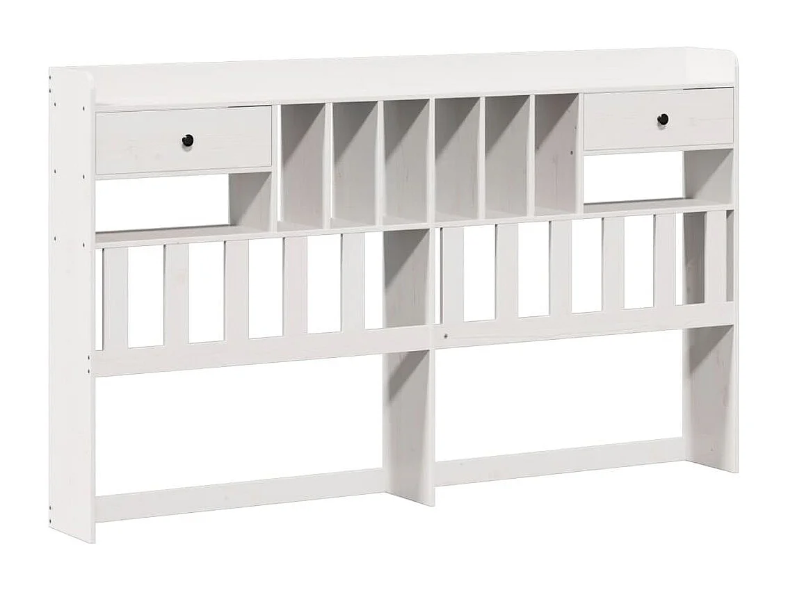 Lit bibliothèque sans matelas blanc 180x200 cm bois pin massif