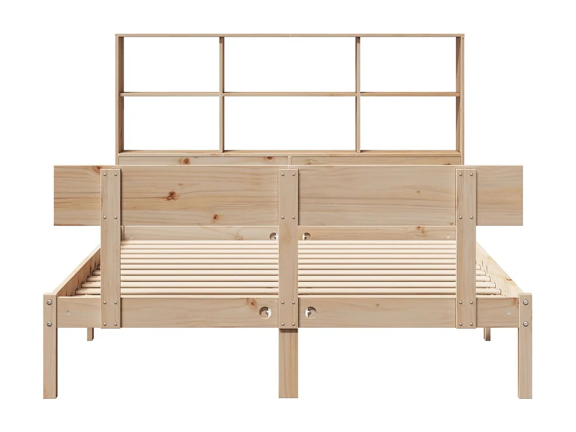 Lit bibliothèque sans matelas 120x190 cm bois de pin massif