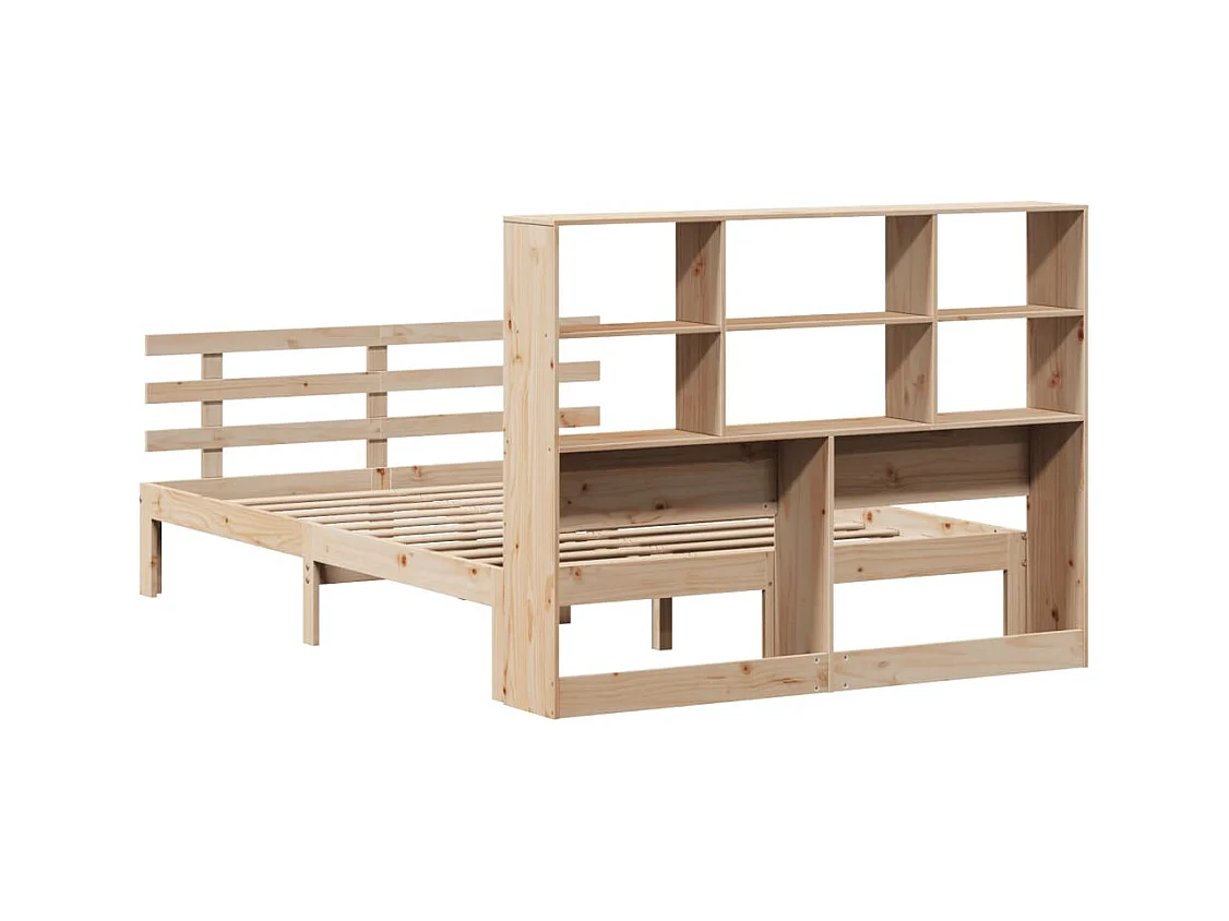Cama com estante sem colchão 150x200 cm pinho maciço