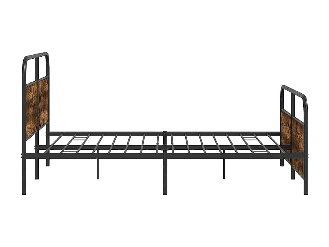 Cadre de lit en métal sans matelas chêne fumé 180x200 cm