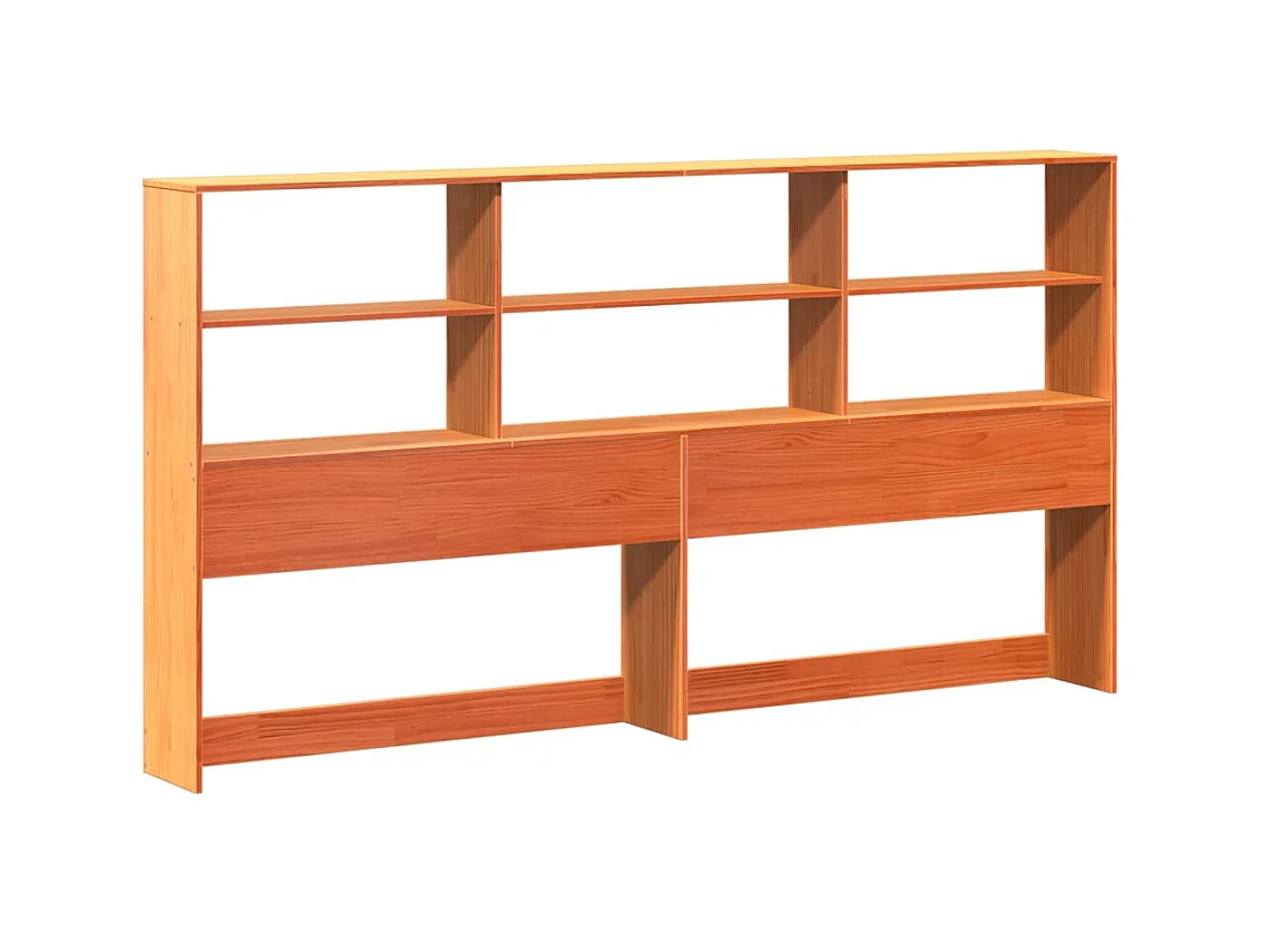 Lit bibliothèque sans matelas cire marron 180x200 cm pin massif