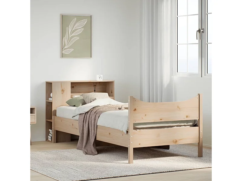 Estructura de cama sin colchón madera maciza de pino 90x200 cm