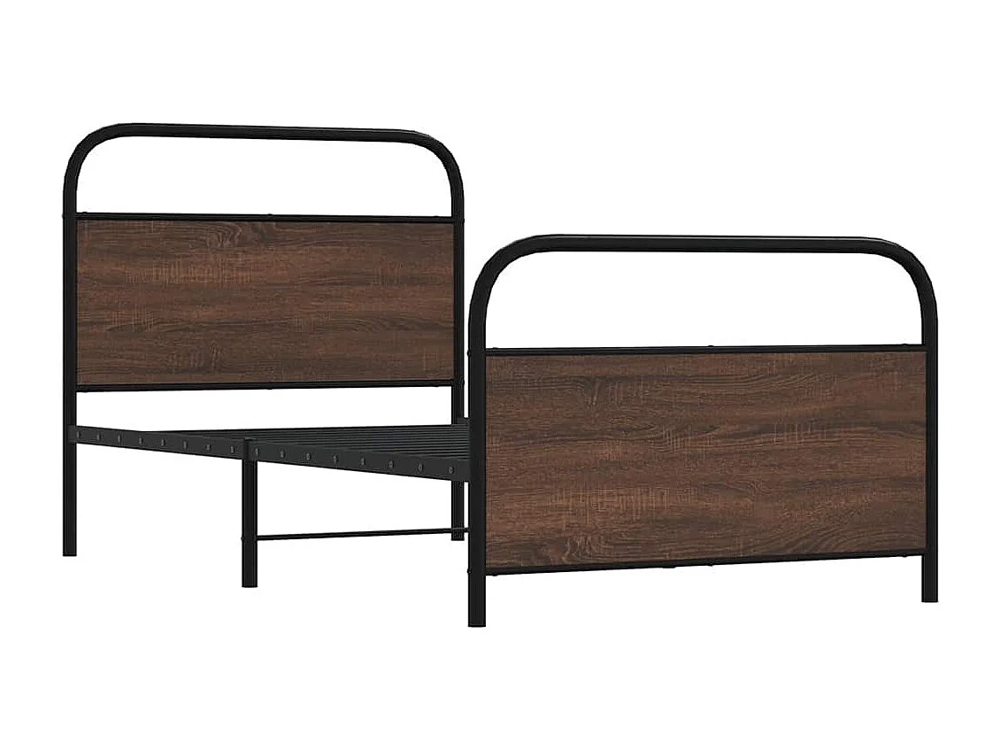 Estructura de cama sin colchón 107x203 cm madera marrón roble