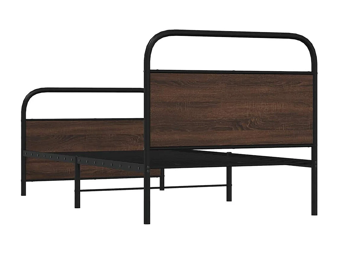 Estructura de cama sin colchón 107x203 cm madera marrón roble