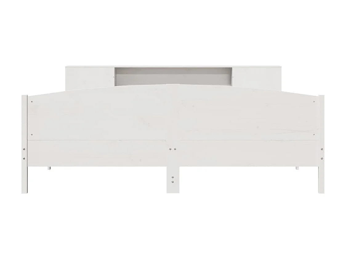 Lit bibliothèque sans matelas blanc 180x200 cm bois pin massif