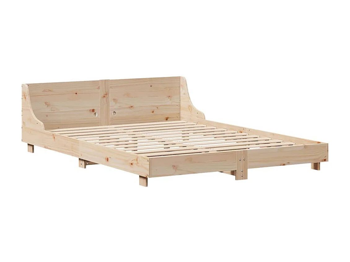 Estructura de cama sin colchón madera maciza de pino 140x190 cm