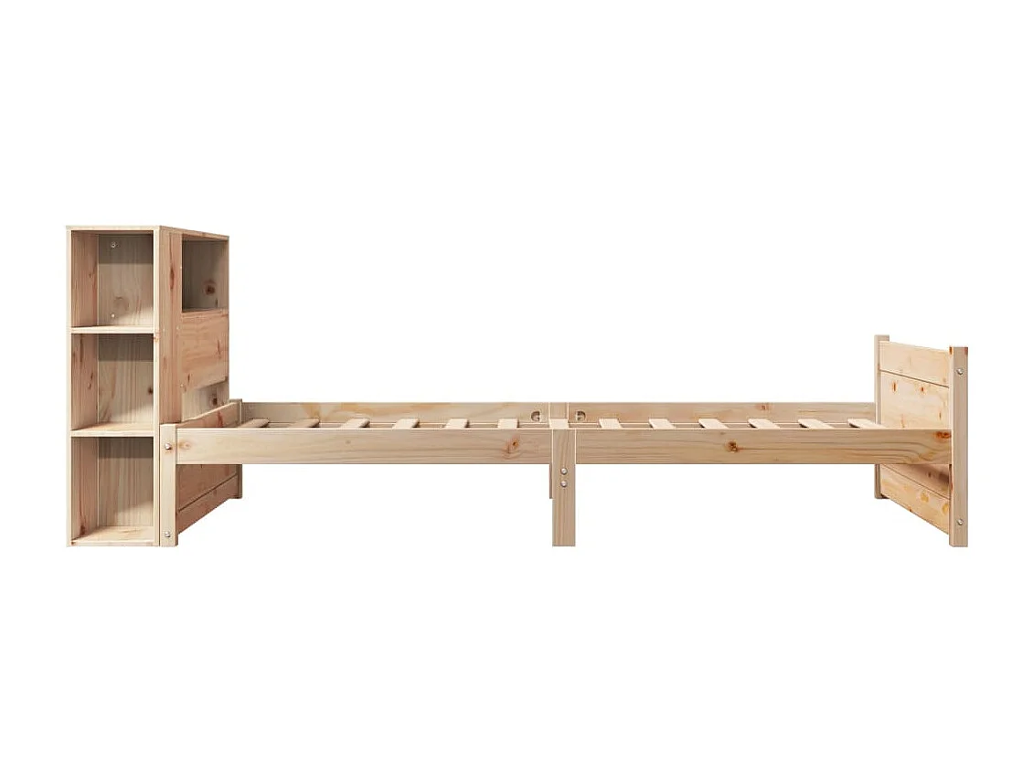 Cama com estante sem colchão 90x190 cm pinho maciço